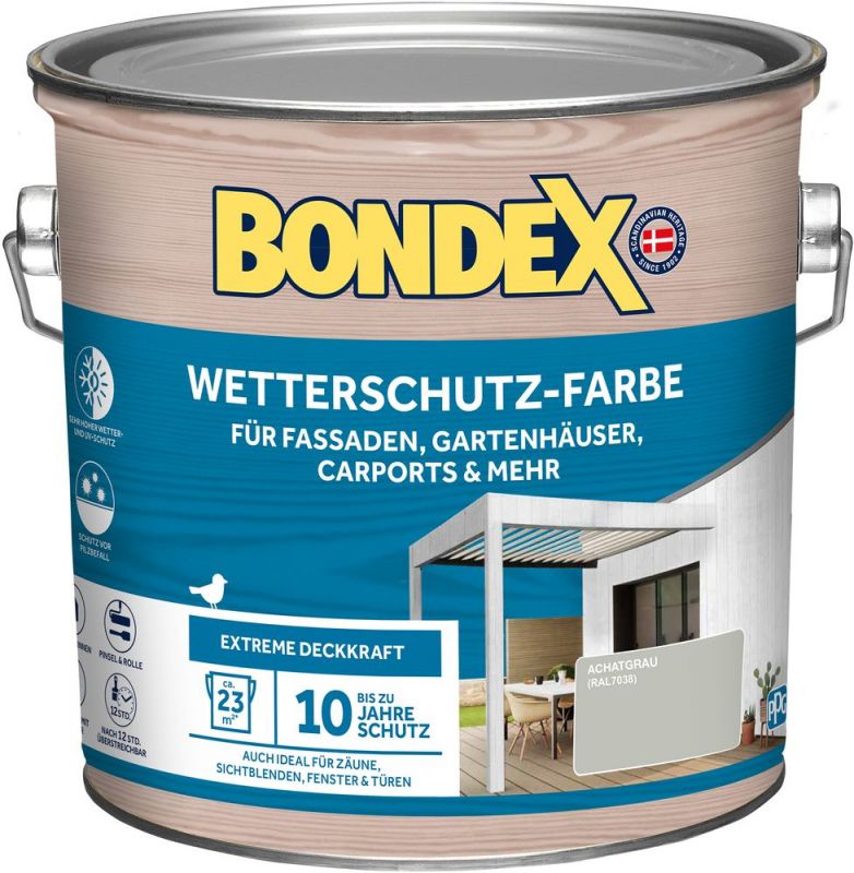BONDEX WETTERSCHUTZ-FARBE ACHATGRAU - RAL7038 2,5 L - 466138
