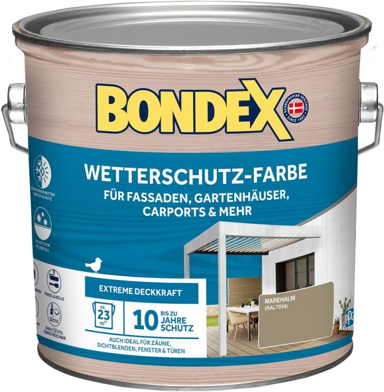 BONDEX WETTERSCHUTZ-FARBE MAREHALM - RAL 7034 2,5 L - 466140