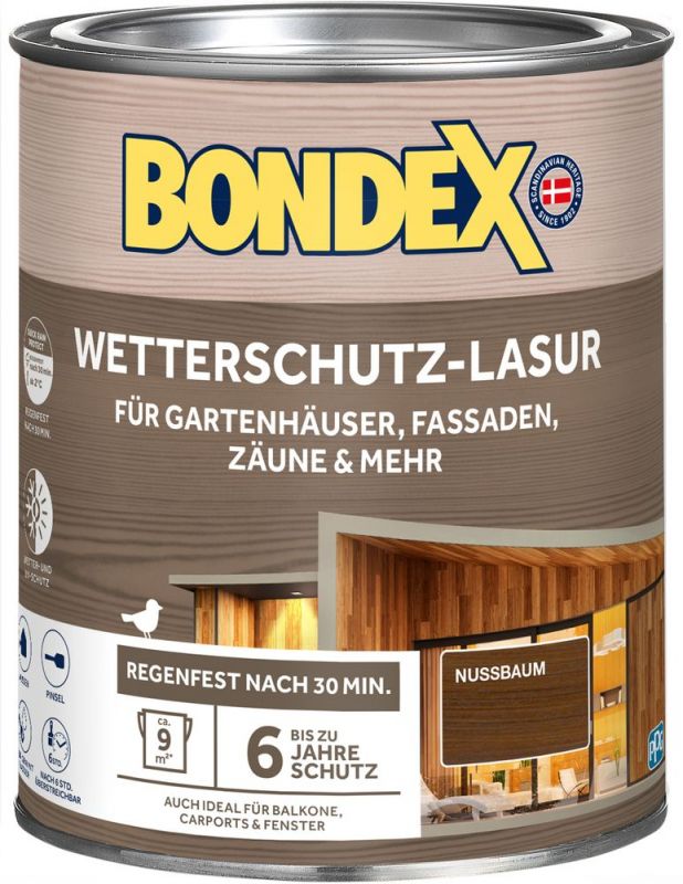 BONDEX WETTERSCHUTZ-LASUR NUSSBAUM 0,75 L - 466143