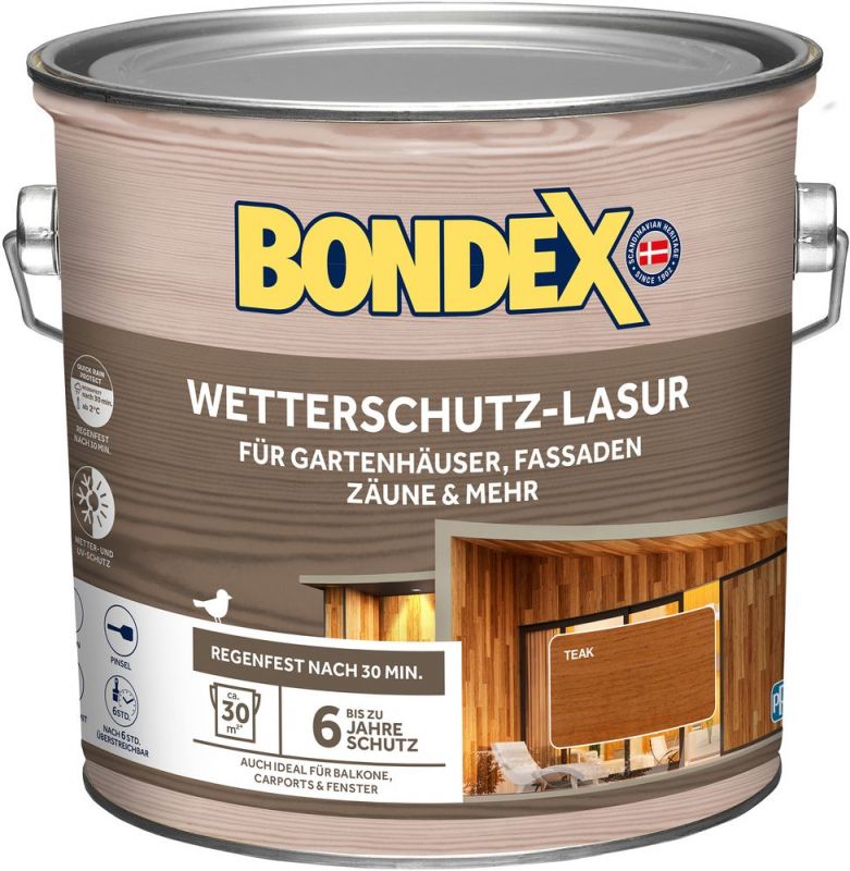 BONDEX WETTERSCHUTZ-LASUR TEAK 2,5 L - 466148