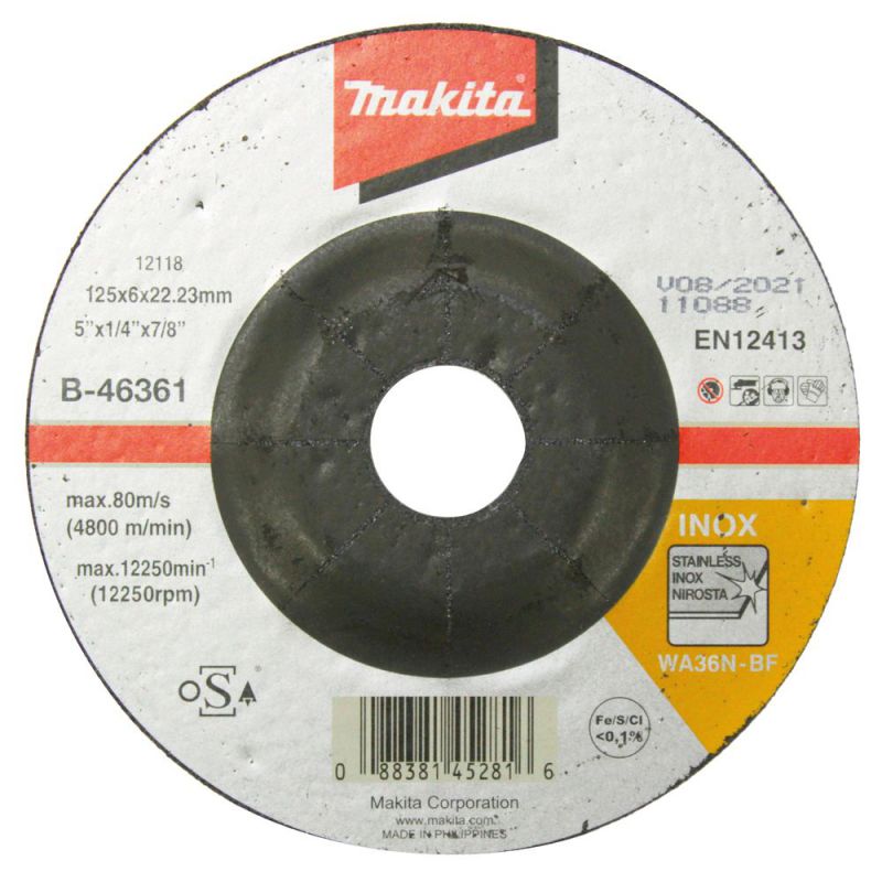 MAKITA Schruppscheibe 125x6mm INOX (B-46361)