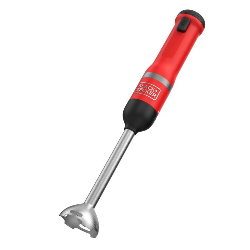 Black + Decker 2er-Set Kitchen Wand 7,2V Akku-Stabmixer inkl. Schneebesenaufsatz, rot - BCKM1012KR-QW