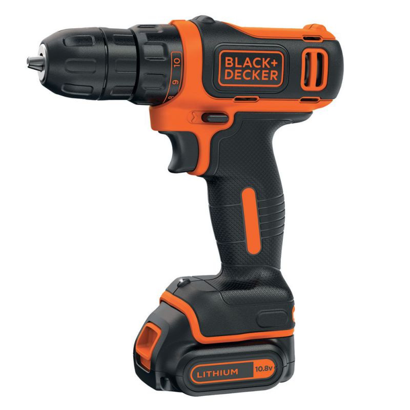 Black + Decker 10,8V Akku-Bohrschrauber, 2 x 1,5 Ah, Koffer - BDCDD12KB-QW