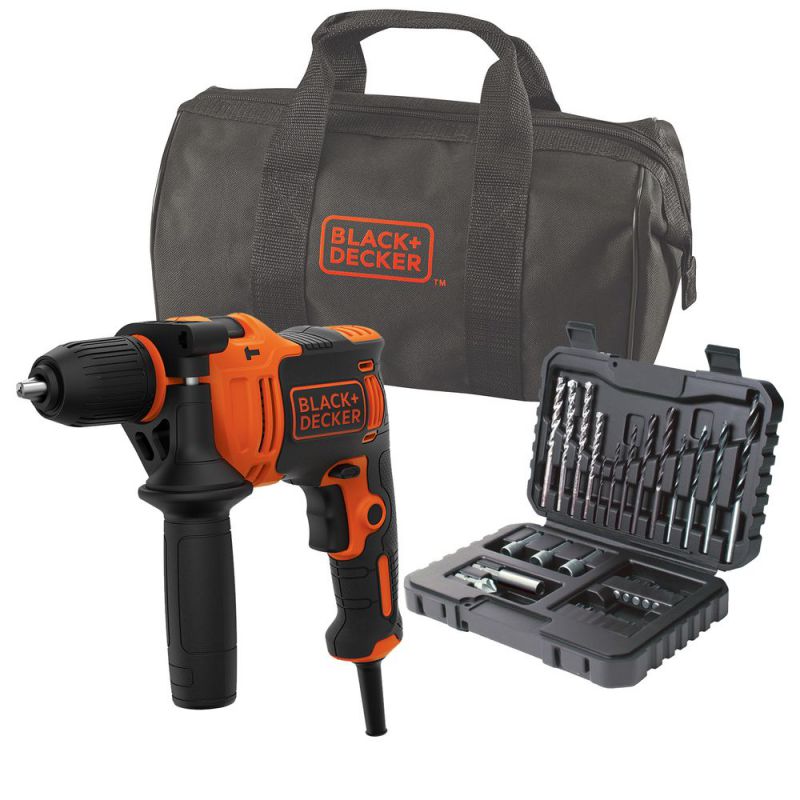 Black + Decker Schlagbohrmaschine 710W, 32tlg. Zubehoer - BEH710SA32-QS