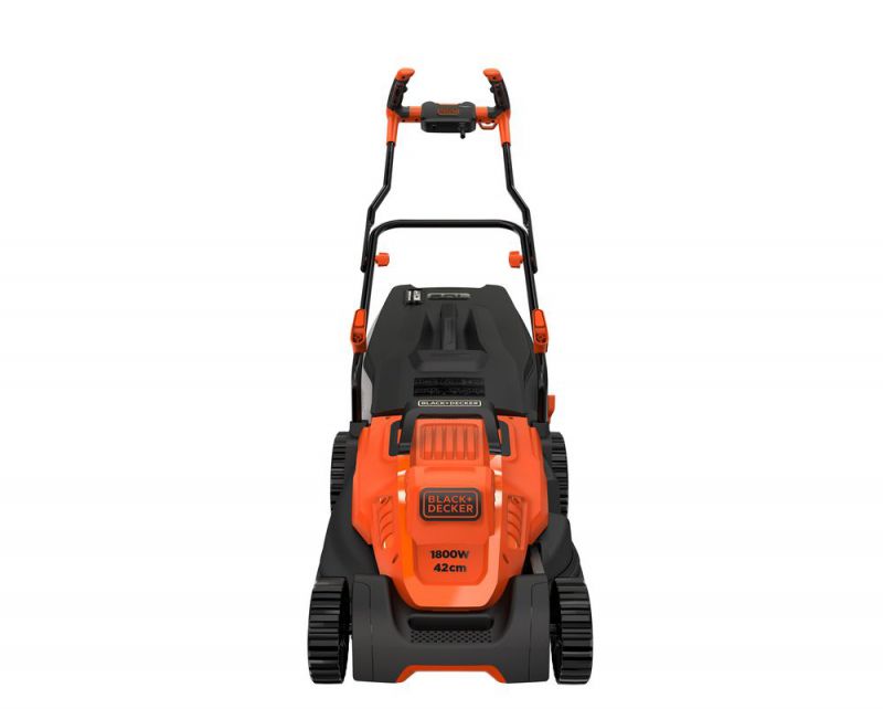 Black + Decker Elektro-Rasenmaeher, 1800W, 42cm, Fahrrad-Handgriff, 50 l Fangsack - BEMW481BH-QS