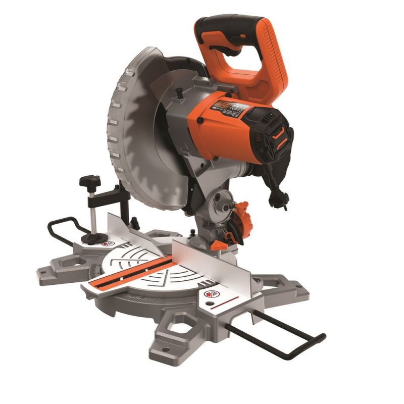 Black + Decker 1500 Watt Kapp- und Gehrungssäge inkl. HCS-Sägeblatt 216 x 30 mm, 24 Zähne - BES702-QS