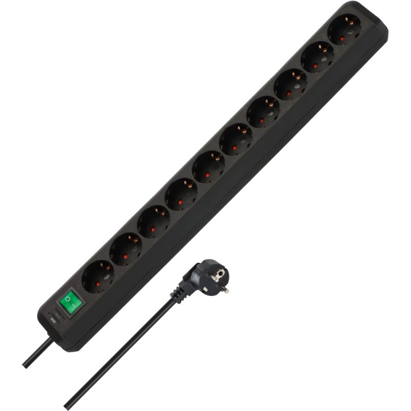 Brennenstuhl Eco-Line Schalter 10-fach schwarz 3m