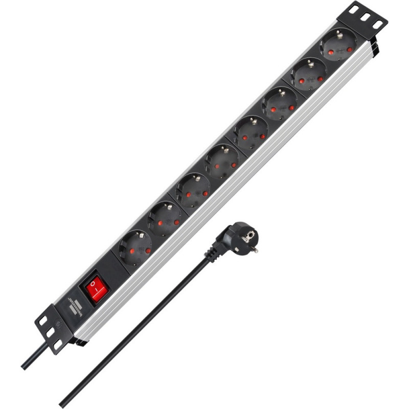 Brennenstuhl Premium-Line Technik Alu 8-fach 2m /Schalter, 19"