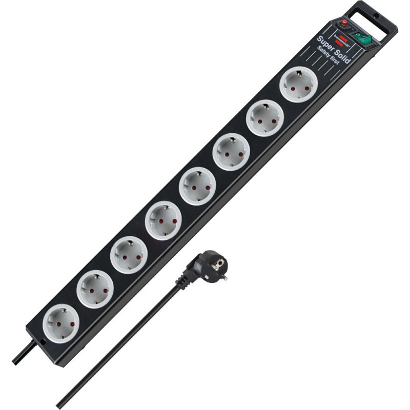 Brennenstuhl Super-Solid Line 8-fach schwarz/grau