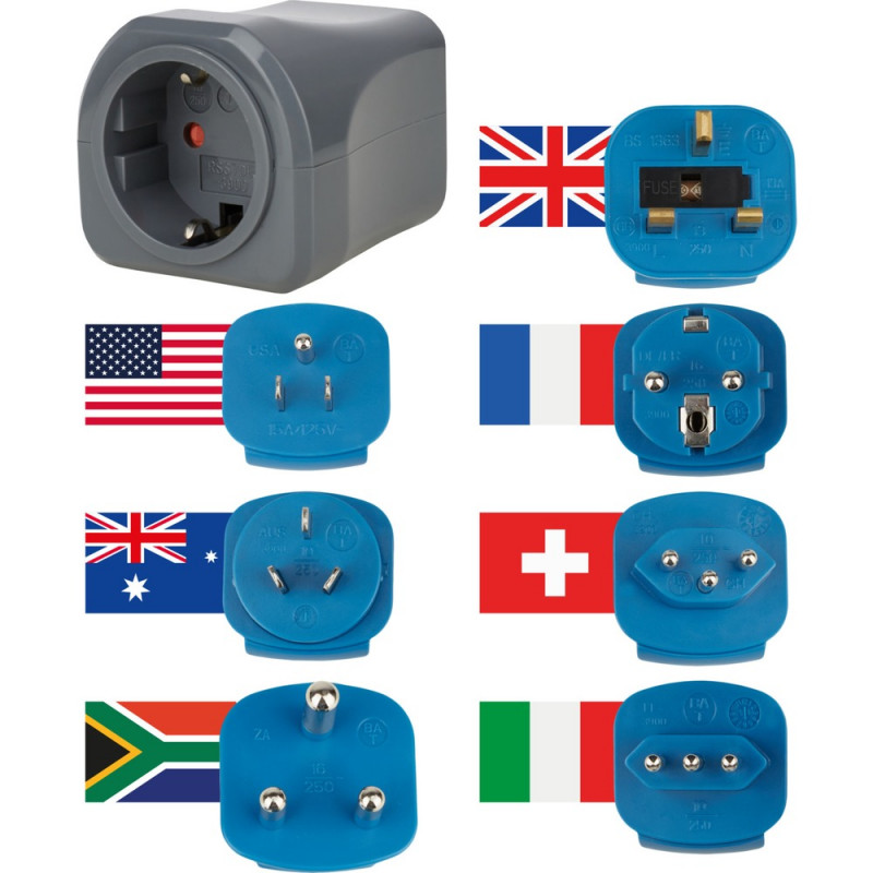 Brennenstuhl Reisestecker-Set mit 10A Sicherung