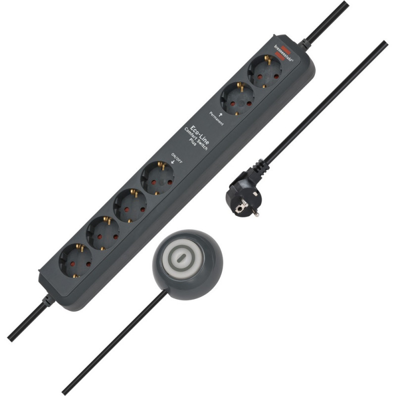 Brennenstuhl Eco-Line Comfort Switch Plus EL CSP 24 Steckdosenleiste 6-fach ant