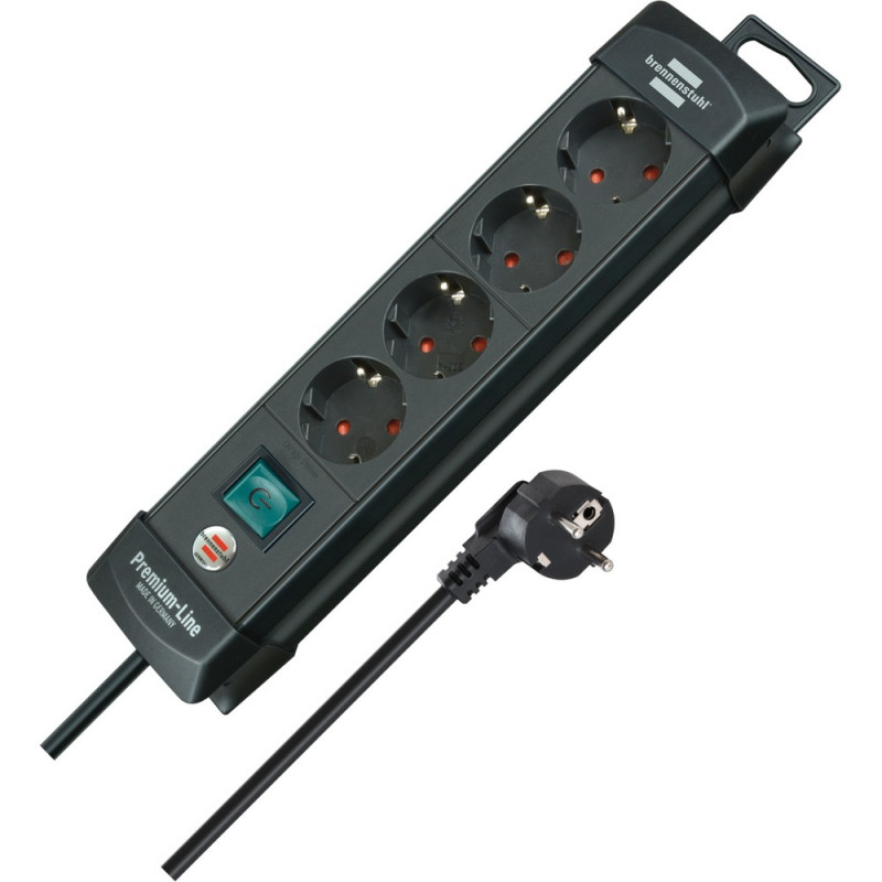 Brennenstuhl Premium-Line Steckdosenleiste 4-fach schwarz 1,8m H