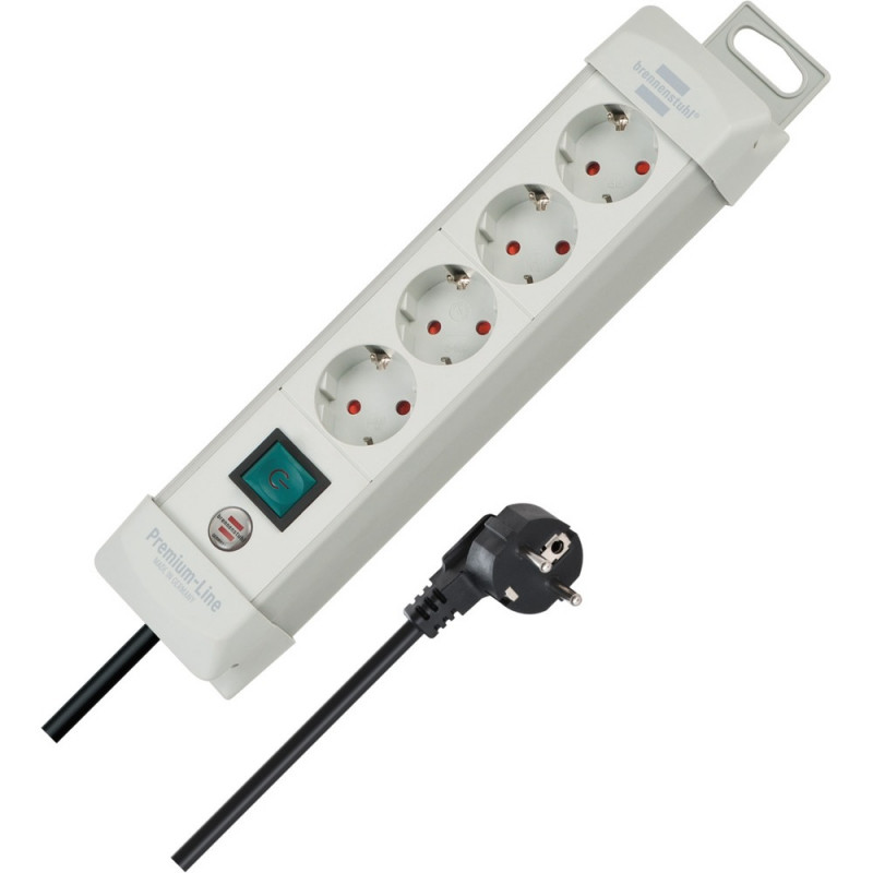 Brennenstuhl Premium-Line Steckdosenleiste 4-fach lichtgrau 1,8m