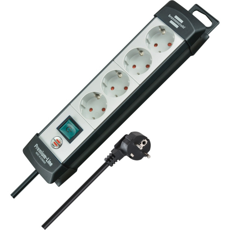 Brennenstuhl Premium-Line Steckdosenleiste 4-fach schwarz/lichtgrau 5m H05VV-F 3G1,5