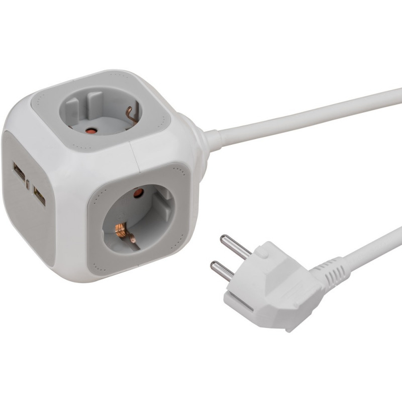 Brennenstuhl Steckdosenwürfel 4fach + USB 1,4m (H05VV-F3G1,5) - 1150100