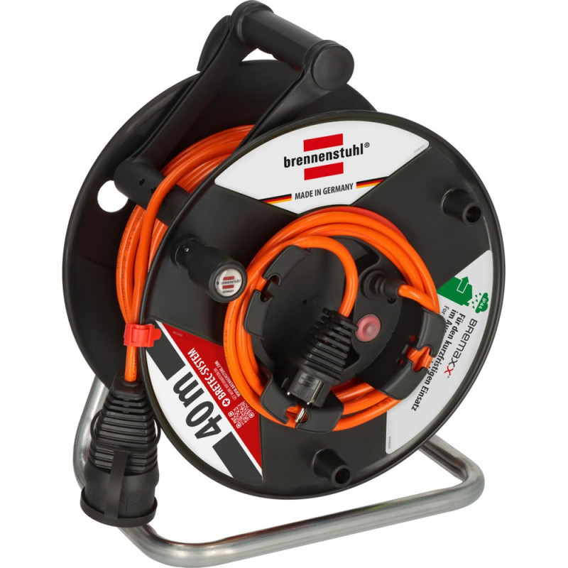 Brennenstuhl Garant G Bretec IP44 Gartenkabeltrommel aus recyceltem Kunststoff 38 + 2m AT-N05V3V3-F3G1,5 - 1188500