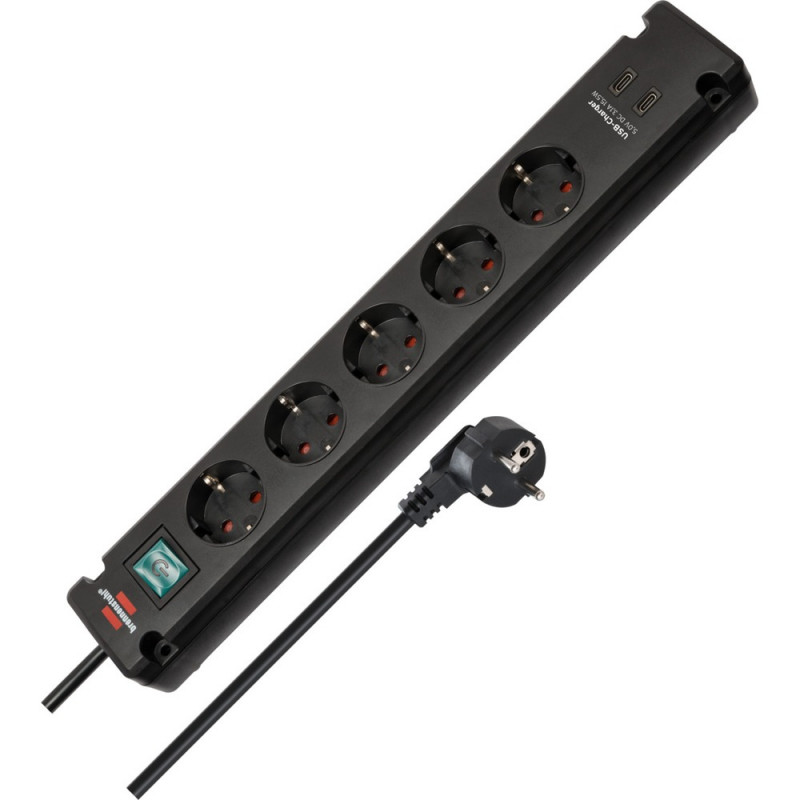 Brennenstuhl Bremounta Steckdosenleiste 5-fach mit 2 USB C-Ladebuchsen - 1150660415