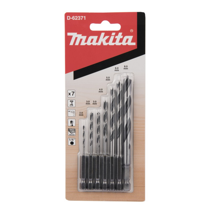 MAKITA Holzbohrer-Set 7tlg 1/4" (D-62371)