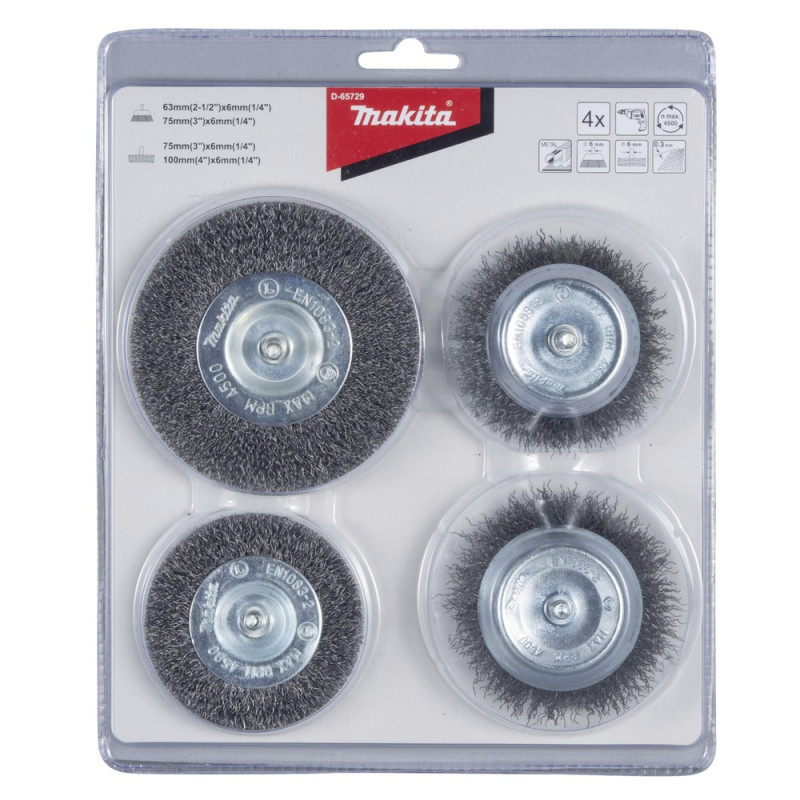 MAKITA Rundbürsten-Set 4tlg. Stahl (D-65729)