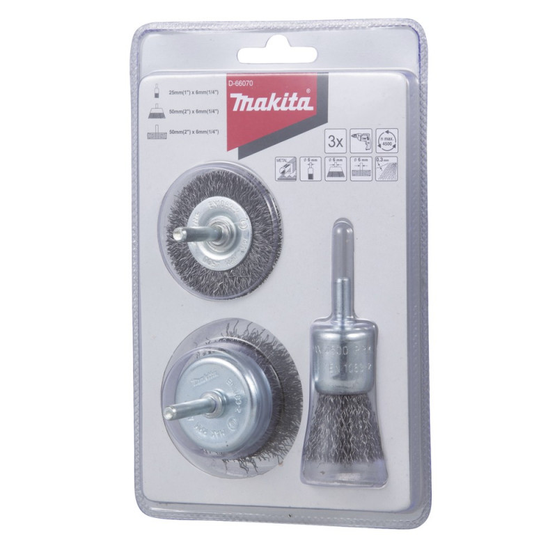 MAKITA Rundbürsten-Set 3tlg. Stahl (D-66070)