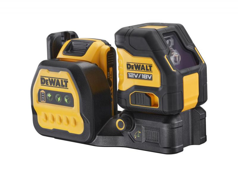 DeWalt Akku-Kreuzlinien-Laser grün inkl. 18V/2Ah Akku, kompatibel mit 12V und 18V XR Akkus - DCE088D1G18-QW