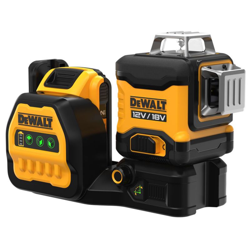 DeWalt 3x360 Multilinien Laser Grün inkl. 18V/2Ah Akku, kompatibel mit 12V und 18V XR Akkus - DCE089D1G18-QW