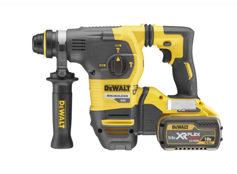 DeWalt 54 Volt / 162 Wh SDS-plus Akku-Kombihammer 30mm (bürstenlos), 3,5 Joule, UTC - DCH333X2-QW