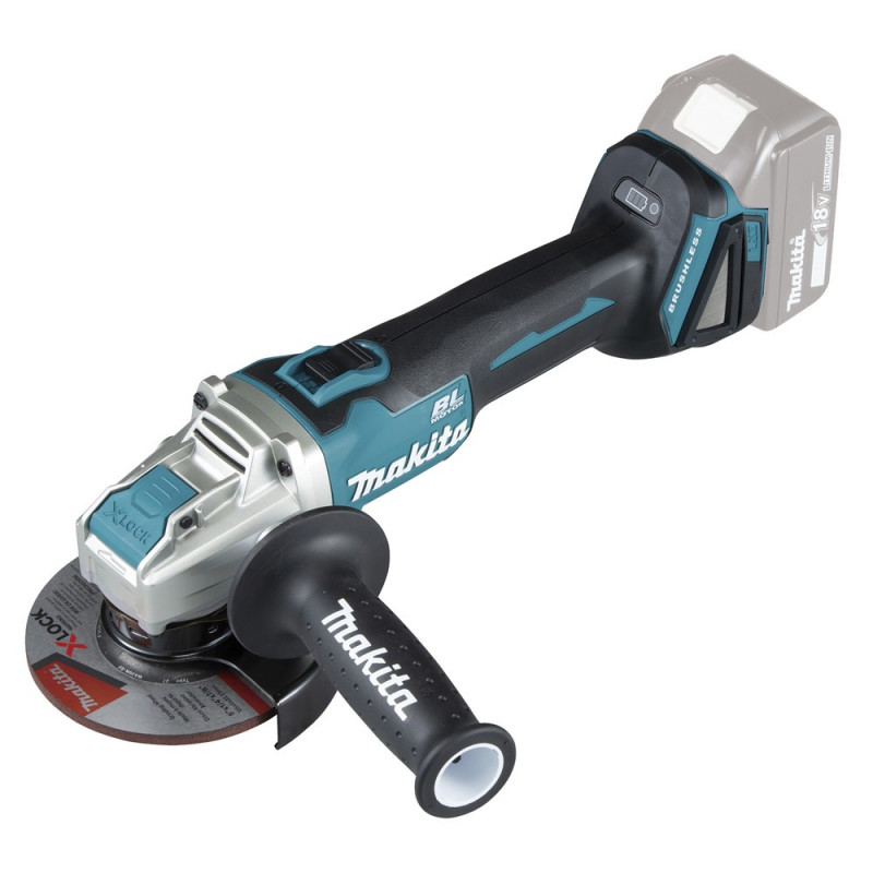 MAKITA Akku-Winkelschleifer 18V mit Schiebeschalter (ohne Akku, ohne Ladegerät) - DGA521ZX1