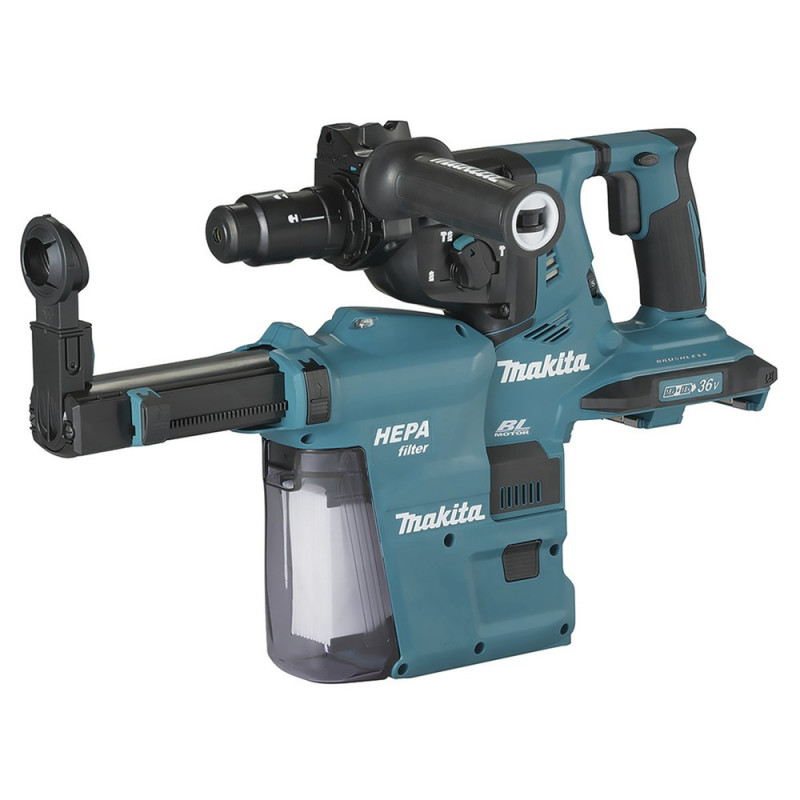 MAKITA Akku-Bohrhammer für SDS-PLUS 2x18 V Bluetooth & Staubabsaugung DX09(ohne Akku,Ladegerät) MAKPAC - DHR283ZWJU