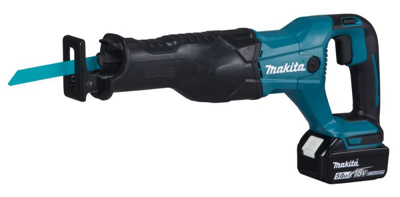 MAKITA Akku-Reciprosäge 18 V / 5,0 Ah / mit 1 Akku und Ladegerät im Transportkoffer - DJR186RT