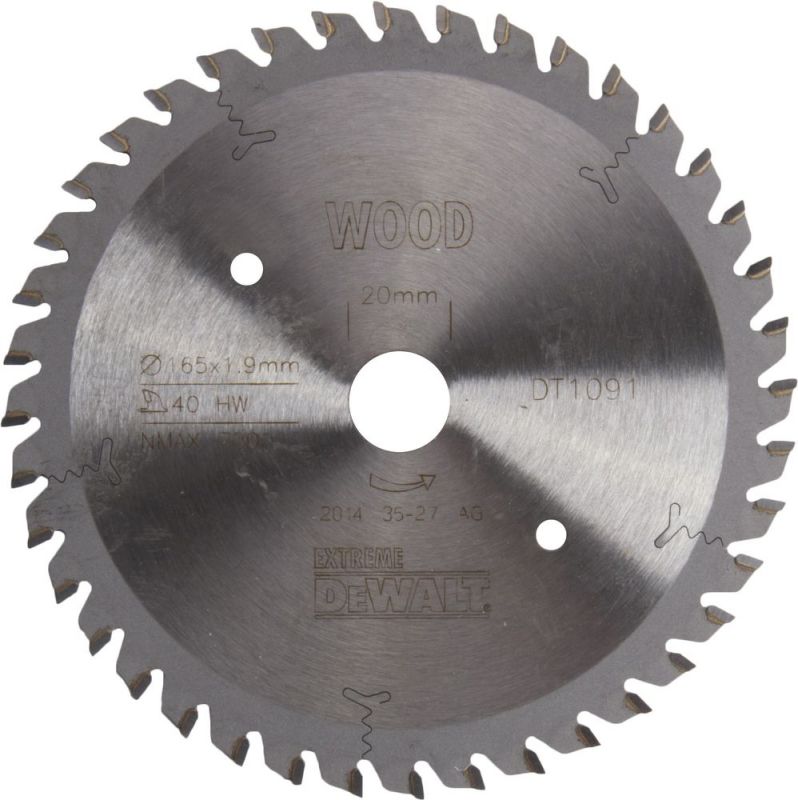 DeWalt Kreissaegeblatt Handkr. 165/20mm 40WZ - DT1091-QZ
