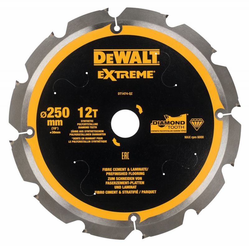 DeWalt Kreissaegeblatt PCD 250/30mm 12Z - DT1474-QZ