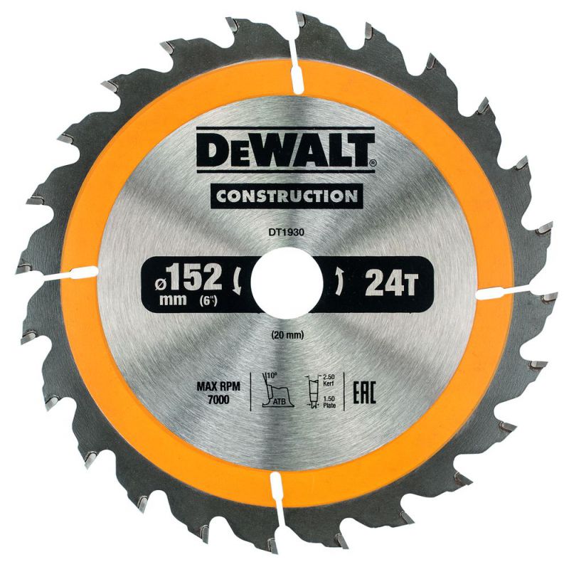 DeWalt Kreissaegeblatt Handkr. 152/20mm 24WZ - DT1930-QZ