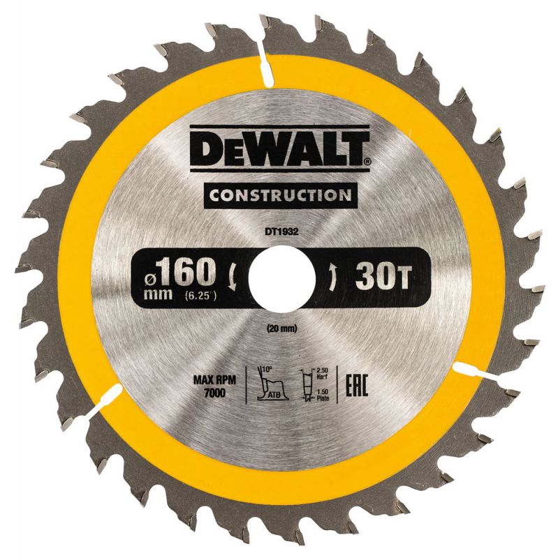 DeWalt Kreissaegeblatt Handkr. 160/20mm 30WZ - DT1932-QZ