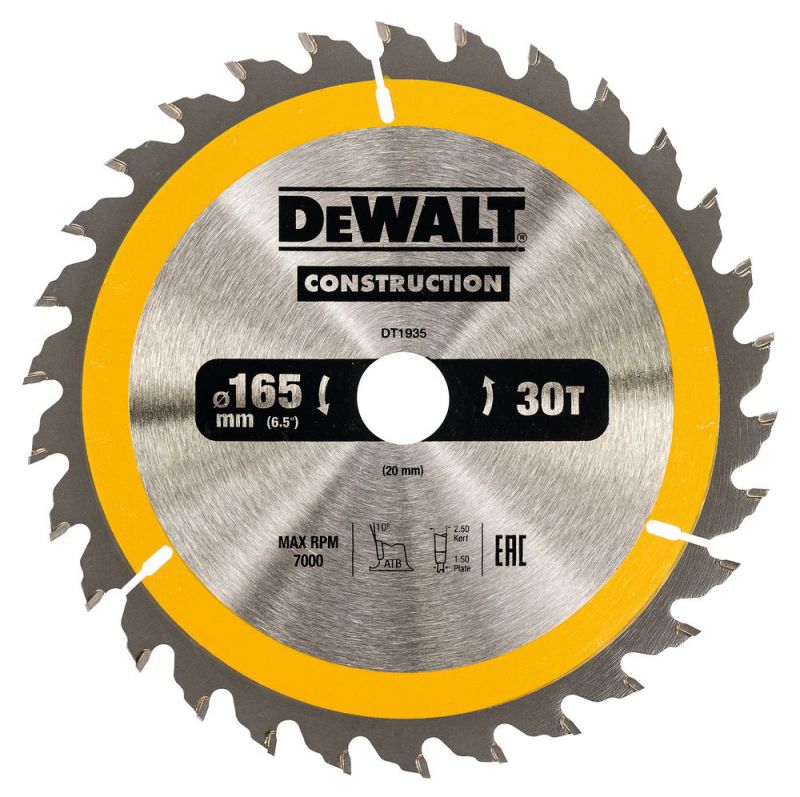 DeWalt Kreissaegeblatt Handkr. 165/20mm 30WZ - DT1935-QZ