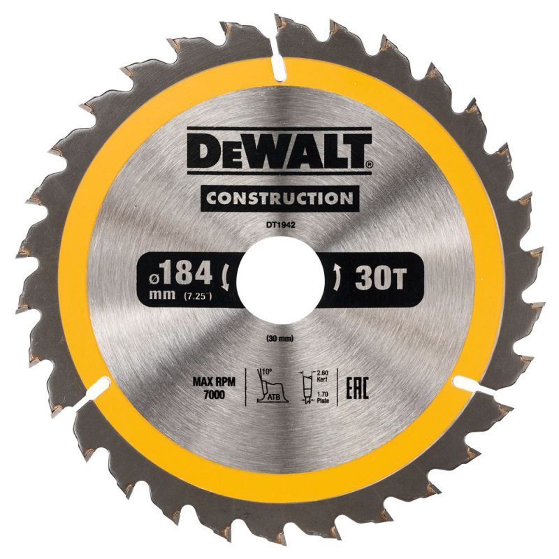 DeWalt Kreissaegeblatt Handkr. 184/30mm 30WZ - DT1942-QZ
