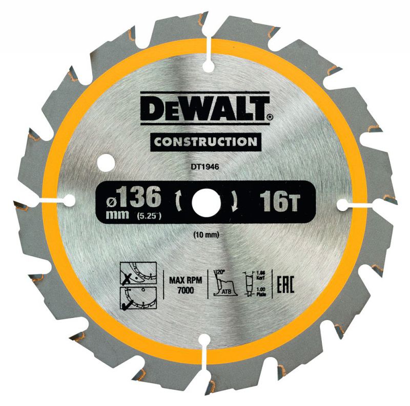 DeWalt Kreissaegeblatt Akku 136/10mm 16WZ - DT1946-QZ