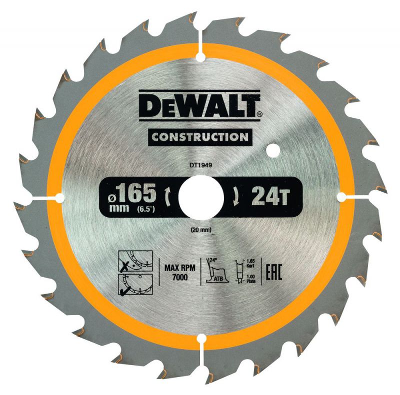 DeWalt Kreissaegeblatt Akku 165/20mm 24WZ - DT1949-QZ
