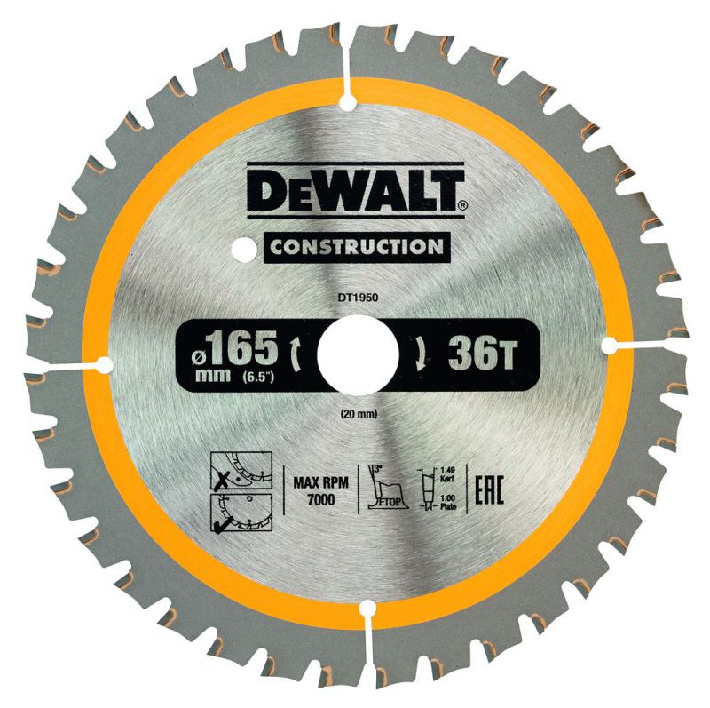 DeWalt Kreissaegeblatt Akku 165/20mm 40WZ - DT1950-QZ