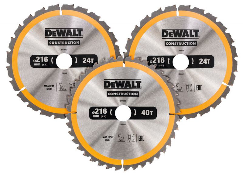 DeWalt Kreissaegeblatt-Set 3-tlg. Stat. - DT1962-QZ