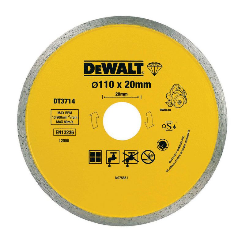 DeWalt Diamanttrennscheibe DWC410 Fliesen 110mm - DT3714-QZ
