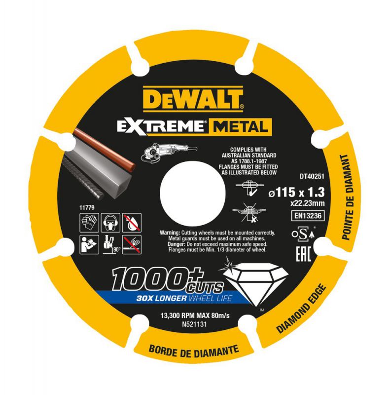 DeWalt Extreme Diamanttrennscheibe 115x1.3mm - DT40251-QZ