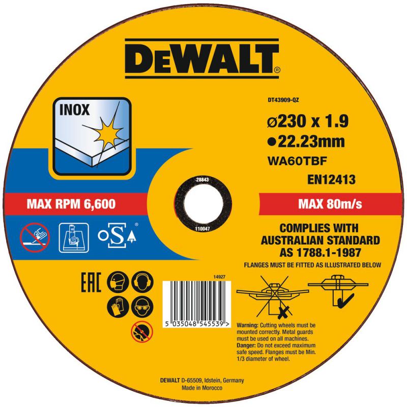 DeWalt High Performance Edelstahl-Trennscheibe - flach - DT43909-QZ