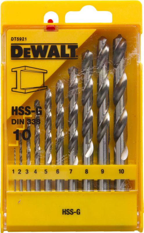 DeWalt Metallbohrer-Set 10-tlg. HSS-G - DT5921-QZ