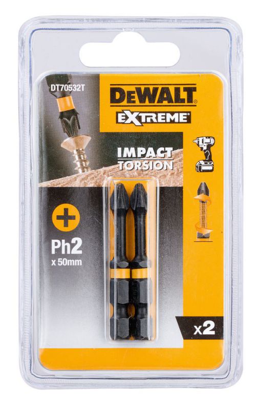 DeWalt Torsion Bit schlagf. Ph2 50mm 2Stk - DT70532T-QZ