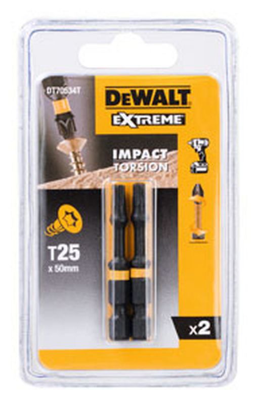 DeWalt Torsion Bit schlagf. T25 50mm 2Stk - DT70534T-QZ