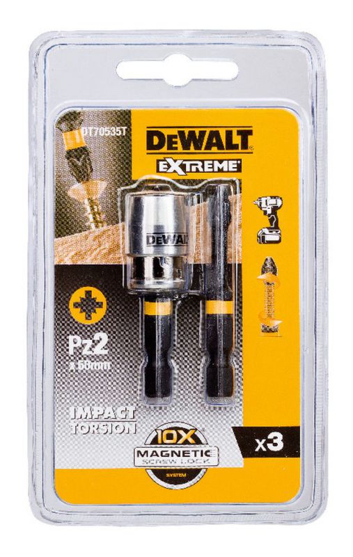 DeWalt Bit-Set 3-tlg. schlagf. Pz2 50mm - DT70535T-QZ
