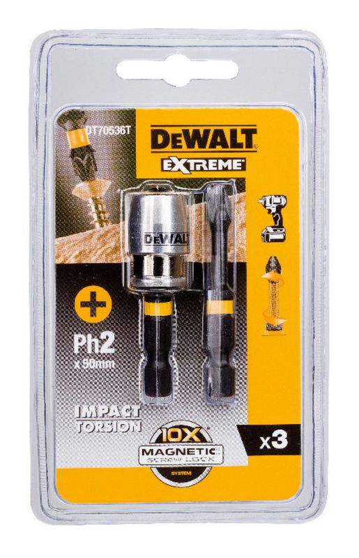 DeWalt Bit-Set 3-tlg. schlagf. Ph2 50mm - DT70536T-QZ