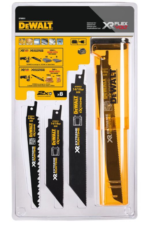 DeWalt XR Extreme Runtime Saebelsaegeblatt-Set 8-tlg. - DT99551-QZ