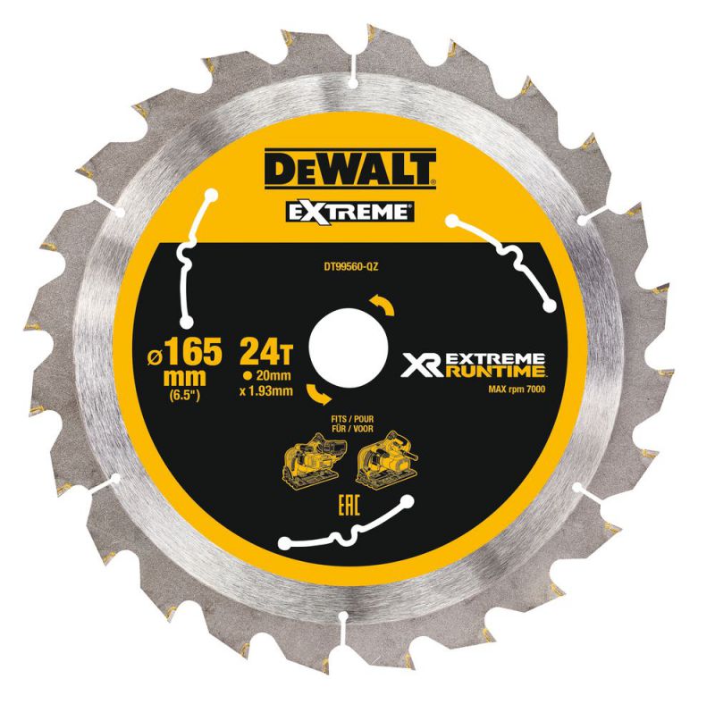 DeWalt XR Extreme Runtime Kreissaegeblatt Tauchkr. 165/20mm 24WZ/FZ - DT99560-QZ